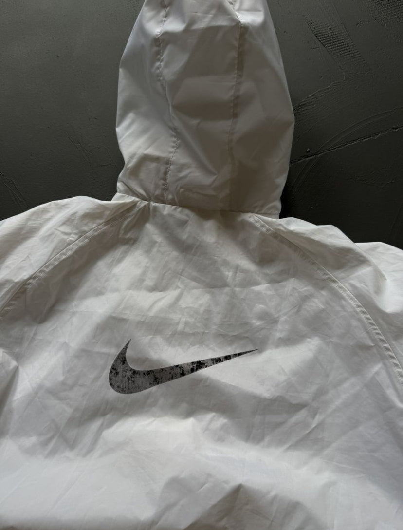 00s Nike Vintage Oversized Nylon Big Swoosh Hooded Jacket Y2K