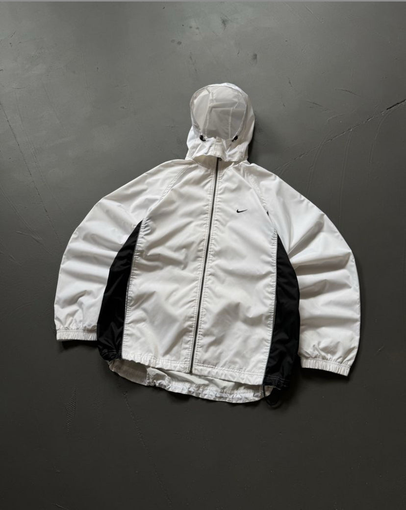 00s Nike Vintage Oversized Nylon Big Swoosh Hooded Jacket Y2K