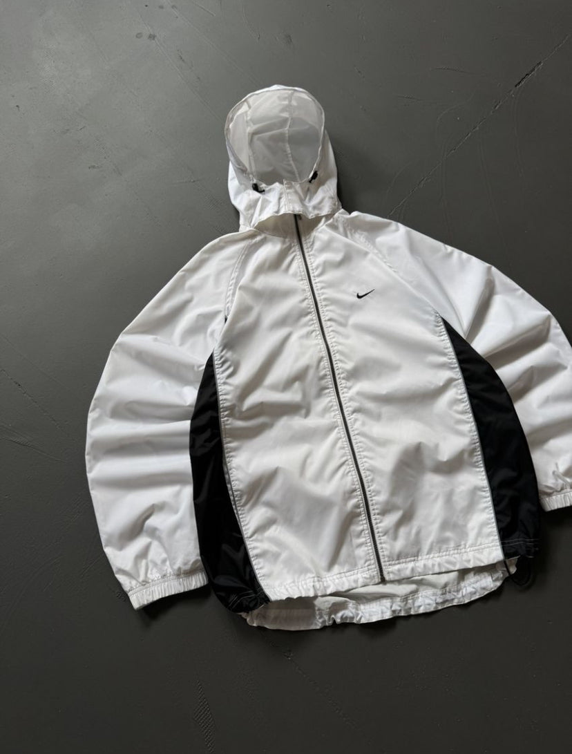 00s Nike Vintage Oversized Nylon Big Swoosh Hooded Jacket Y2K